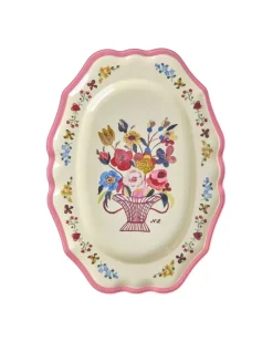 Melamin Vintage Serveringsfat Nathalie Lété Neon Rosa Stort