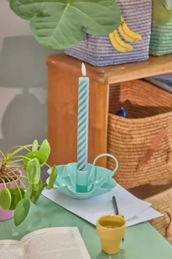 Metalllysestake I Blomsterform – Mint