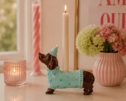 Mignon Lysestake Dachs Med Hatt Turkis