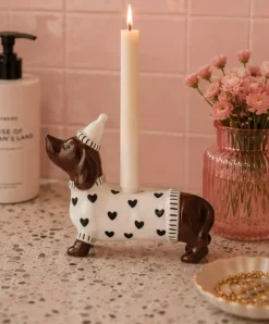 Mignon Lysestake Dachs Med Hatt Hvit