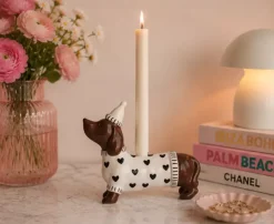 Mignon Lysestake Dachs Med Hatt Hvit