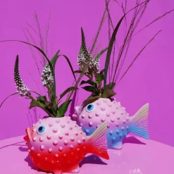 Mignon Vase Kulefisk Rød/Rosa