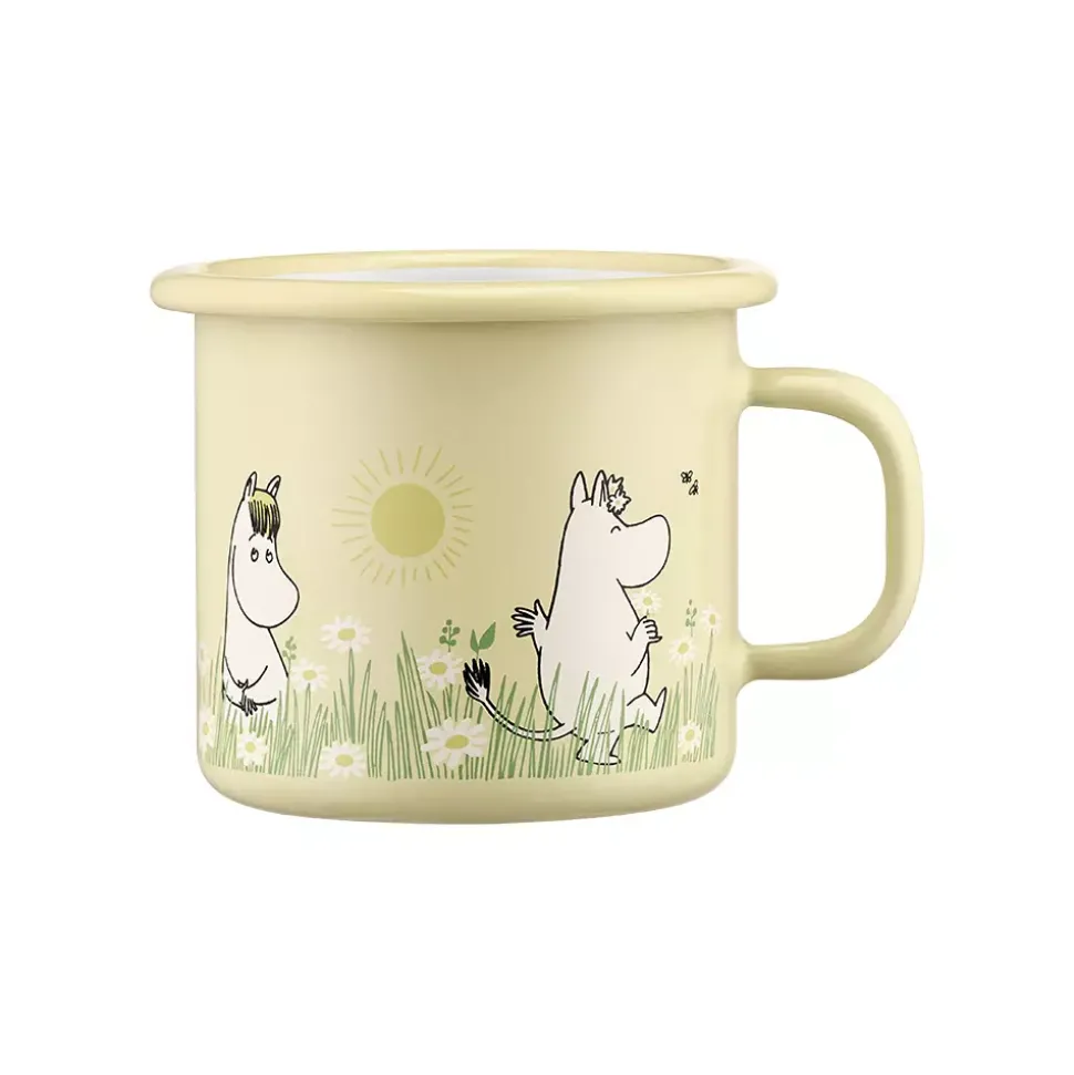 Moomin Emaljekopp - I Hagen Gul 2,5dl