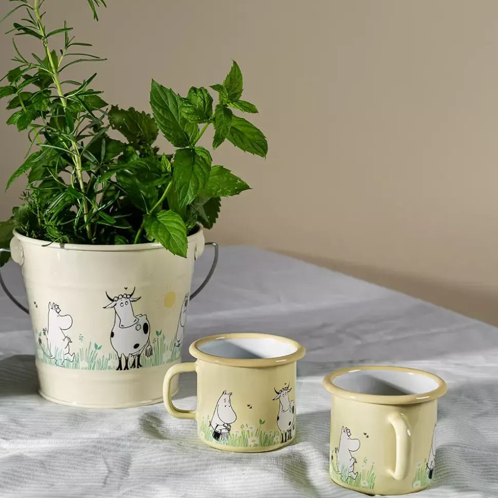 Moomin Emaljekopp - I Hagen Gul 2,5dl