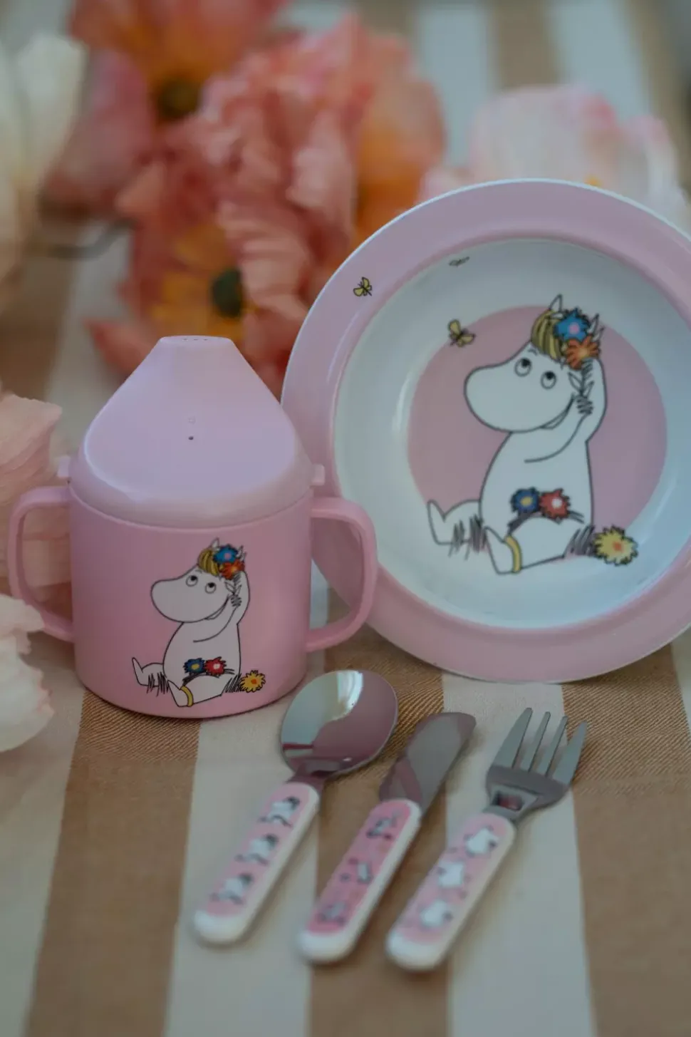 Moomin Eng Tallerken Med Sugekopp Rosa