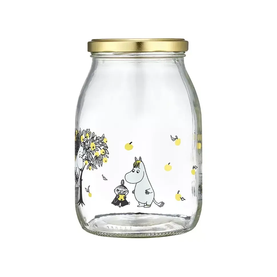 Moomin Glasskrukke + 4 Klistremerker 1 Liter