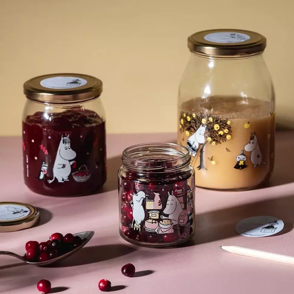 Moomin Glasskrukke + 4 Klistremerker 1 Liter