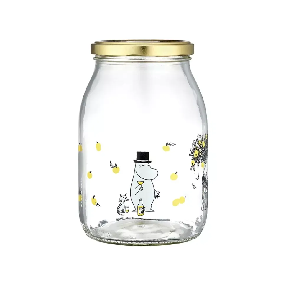 Moomin Glasskrukke + 4 Klistremerker 1 Liter