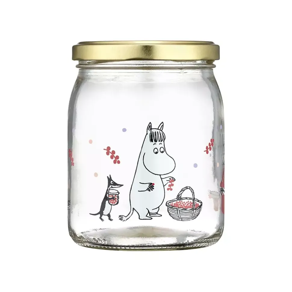 Moomin Glasskrukke + 4 Klistremerker 0,5 Liter