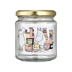 Moomin Glasskrukke + 4 Klistremerker 0,3 Liter