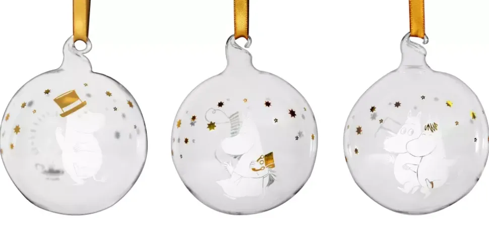 Moomin julekule - Sparkling stars 3pk