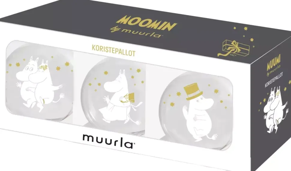 Moomin julekule - Sparkling stars 3pk
