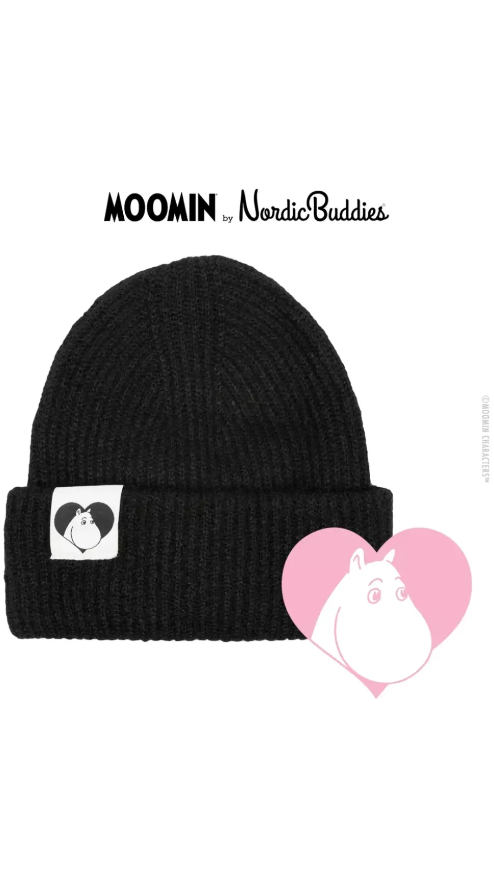 Moomin Lue Fluffy Moomin Kjærlighet Svart