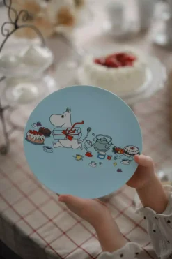 Moomin Picknick, Flat Tallerken, Lys Blå