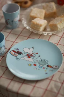 Moomin Picknick, Flat Tallerken, Lys Blå