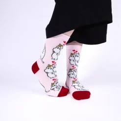 Moomin Sokker 36-42 Damer Klassisk Kjærlighet Moomintroll Og Snorkfrøken Rosa