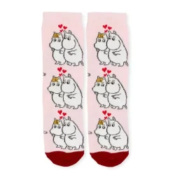 Moomin Sokker 36-42 Damer Klassisk Kjærlighet Moomintroll Og Snorkfrøken Rosa