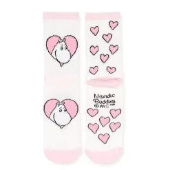 Moomin Sokker 36-42 Damer Retro Kjærlighet Hvit Og Rosa