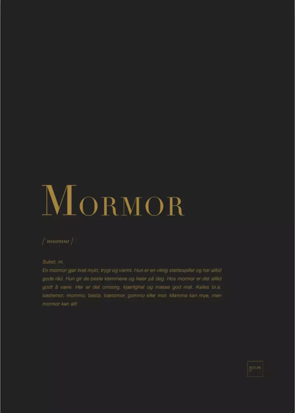 Mormor Gullposter