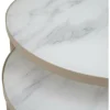 Nakameguro - Sofabordsett Glass Med Marmorprint, Beige Base D70 H42/D50 H32cm