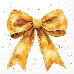 Napkin Kaffe Fancy bow gold/white