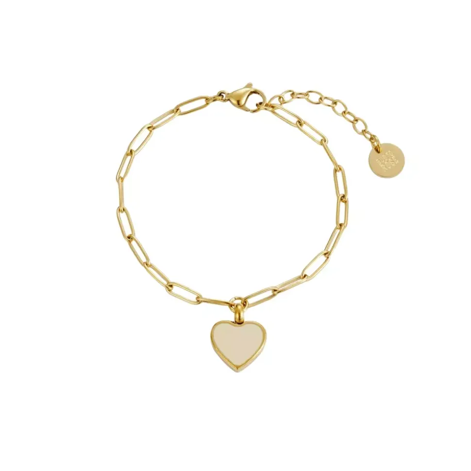 Noble Heart Armbånd Kremhvit/Gull