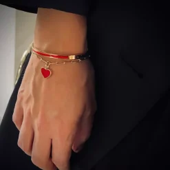 Noble Heart Armbånd Rød/Gull