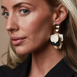 Paloma Øredobber Mix Svart/Sand/Gull