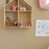 Papirtauhylle I Husform Med Rosa Detaljer