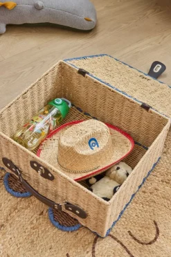 Papirtau Koffert I Bjørneform Med Blå Detaljer