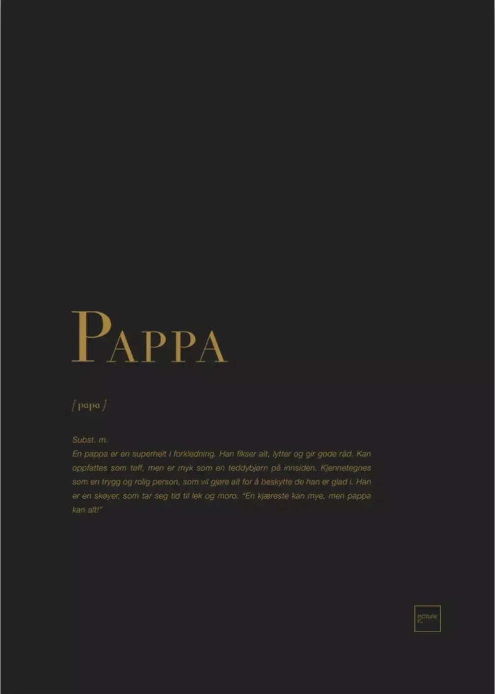 Pappa Gullposter