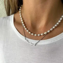 Pearl Collier Smykke Stål
