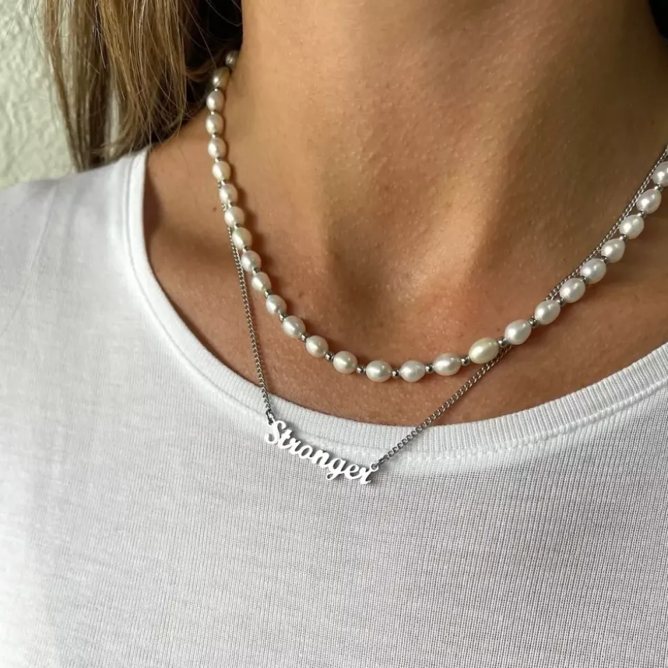 Pearl Collier Smykke Stål