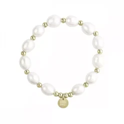 Pearl Elastisk Armbånd Gull