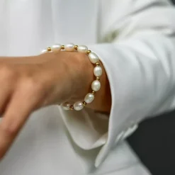 Pearl Elastisk Armbånd Gull