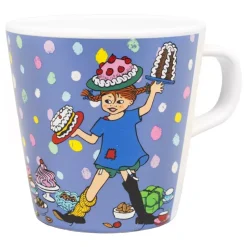 Pippi Bursdag Kopp Med Håndtak Blå