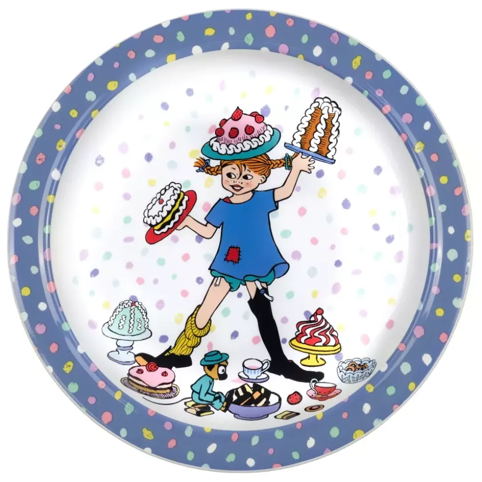Pippi BursdagTallerken Med Antiskli Blå