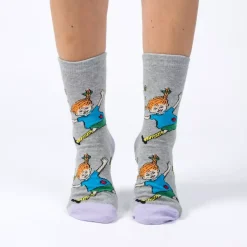 Pippi Sokker 36-42 Grå/Lilla