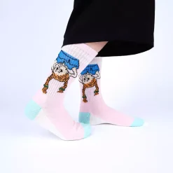 Pippi Sokker 36-42 Retro Opp/Ned Rosa