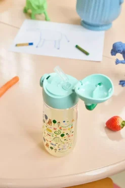 Plast Drikkeflaske For Barn Med Tivolitrykk - Mint