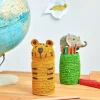Raffia Heklet Penal / Veske I Tigerform