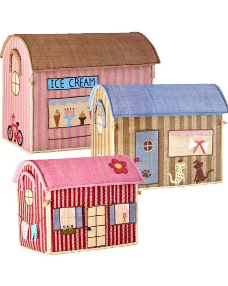 Raffia Leketøyskurver Med Paris Tema - Sett Med 3 stk.