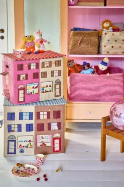 Raffia Oppbevaringsboks Med Paris Tema Ekstra Stor Sammenleggbar