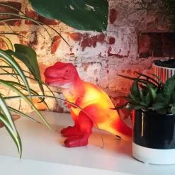 Rød T-Rex Mini Led Lampe