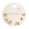 Øredobber 6pk Sommerfugl Gull