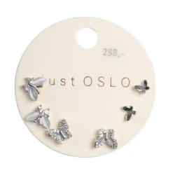 Øredobber 6pk Sommerfugl Sølv