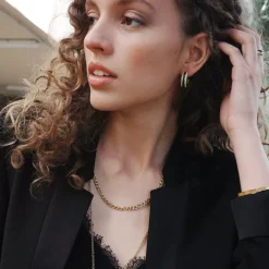 Øreringer Med Krystallstener, Black