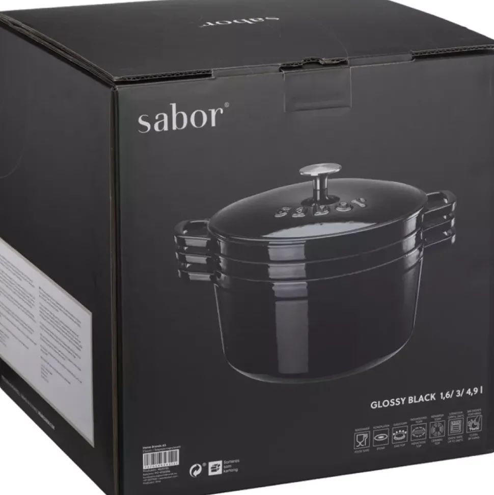Sabor - Classic - Støpejernsgrytesett s/3 - 1,6/ 3/ 4,9 l