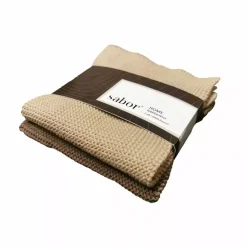Sabor - Home - Kjøkkenkluter 2-pk Brun