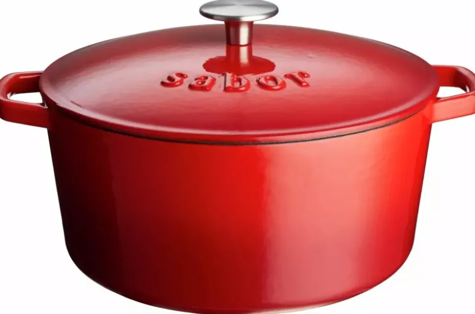 Sabor Støpejernsgryte Rød 4,4 l
